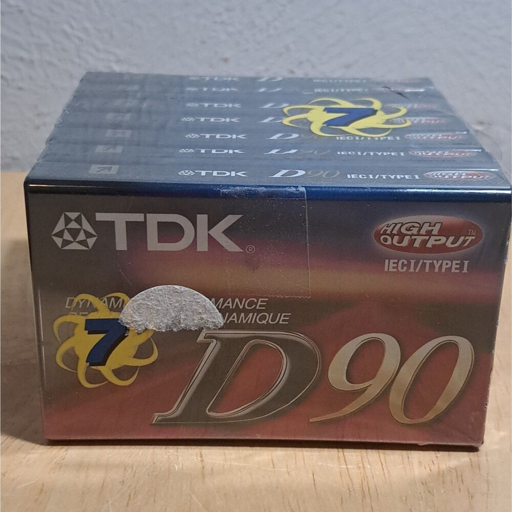 BRAND NEW SEALED TDK D90 Blank Audio Cassette Tapes 90 Minutes Normal Bias 7pk